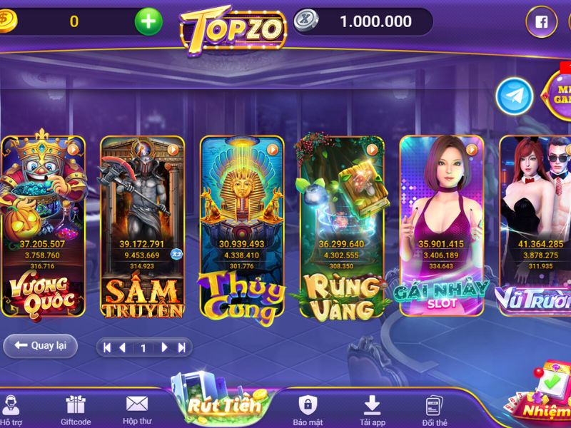 Các tựa game nổ hũ trúng lớn tại Topzo